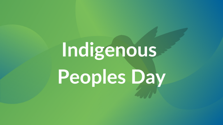 Indigenous Peoples Day text with hummingbird