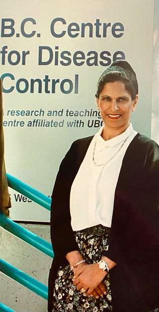 Permjit Kaur Sandhu outside the BC Centre for Disease Control building