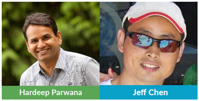 Portraits of Hardeep Parwana and Jeff Chen