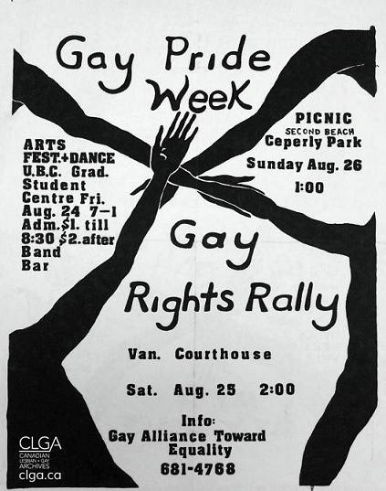 Poster from Vancouver's first Pride Week, 1973 