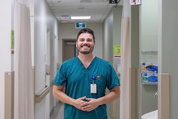 Smiling male lab technician